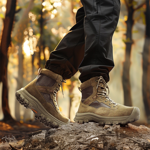 Men's Cap-Toe Waterproof Tactical Work Boots - ARMY GREEN - 2